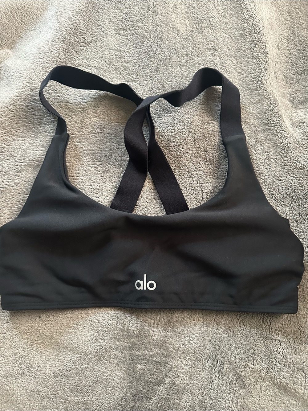 ALO Yoga Black Crossback Bikini Top